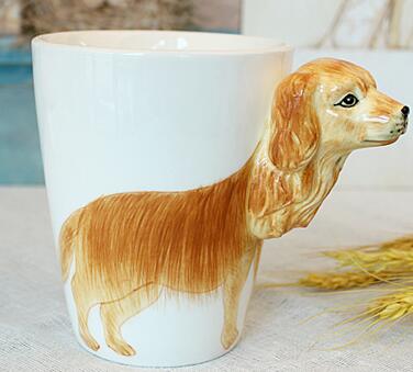 Tasse de peinture 3D d'animaux créative | Tasse en céramique tasse de café tasse de bière avec cookies 300-400ML, Copo bardak xicara amusant,: 17
