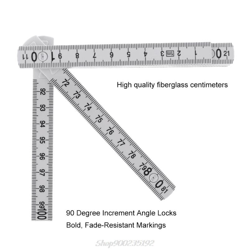 1M 2M 10-parts Folding Carpenters Ruler Lightweight Compact Measuring Stick Slide Fold Up for Woodworking Jy22 20