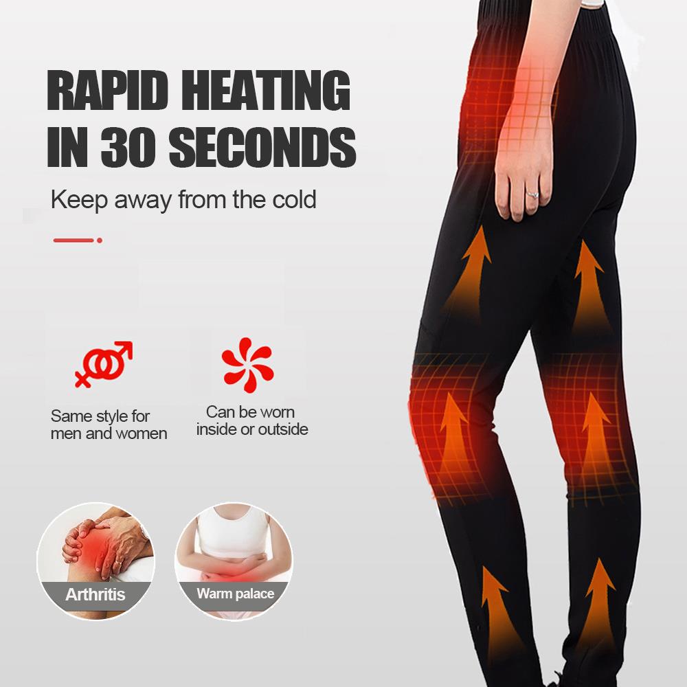 Elvarme bukser opvarmet pad fysioterapi termisk sort tøj komprimere krop varmere vinter usb varme skibukser