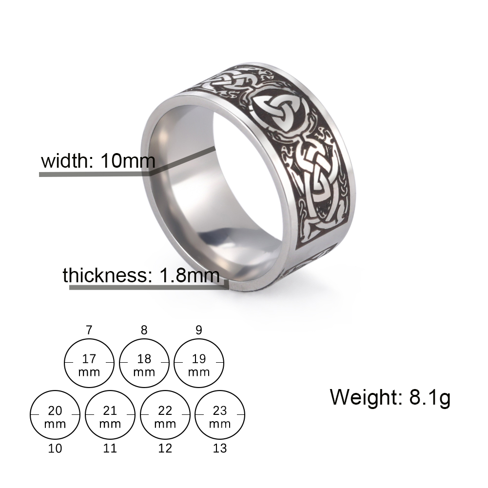 Skyrim – bague à nœud en acier inoxydable pour hommes et femmes, anneau de doigt Vintage nordique Viking, amulette Talisman, bijoux: 11 / Style C