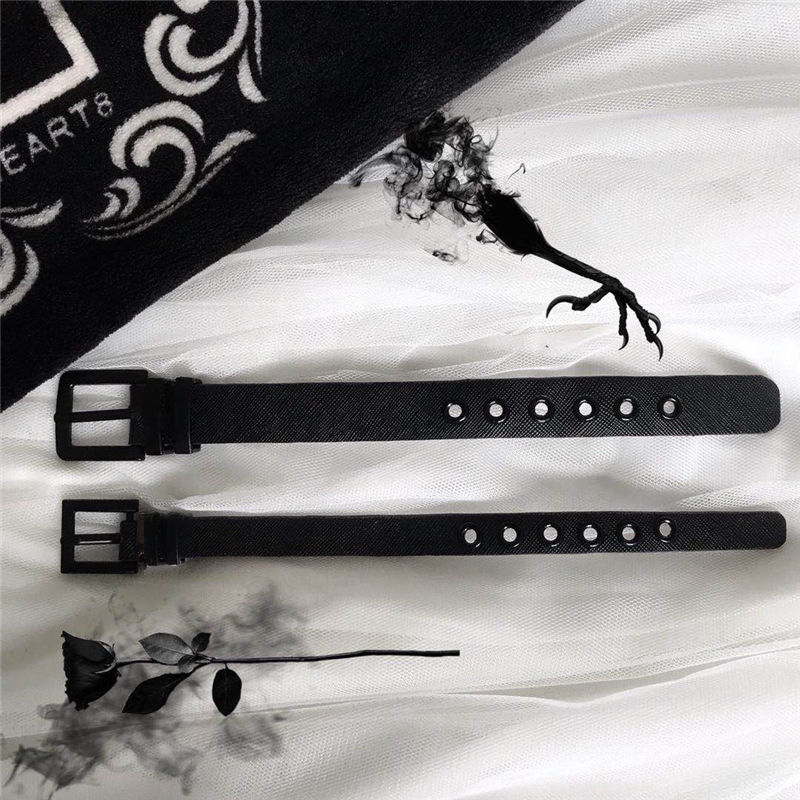 Harajuku Persoonlijkheid Paar Zwart Pu Band Armband Verstelbare Voor Punk Mannen En Vrouwen Trend Paar Partij Prom Vintage Sieraden