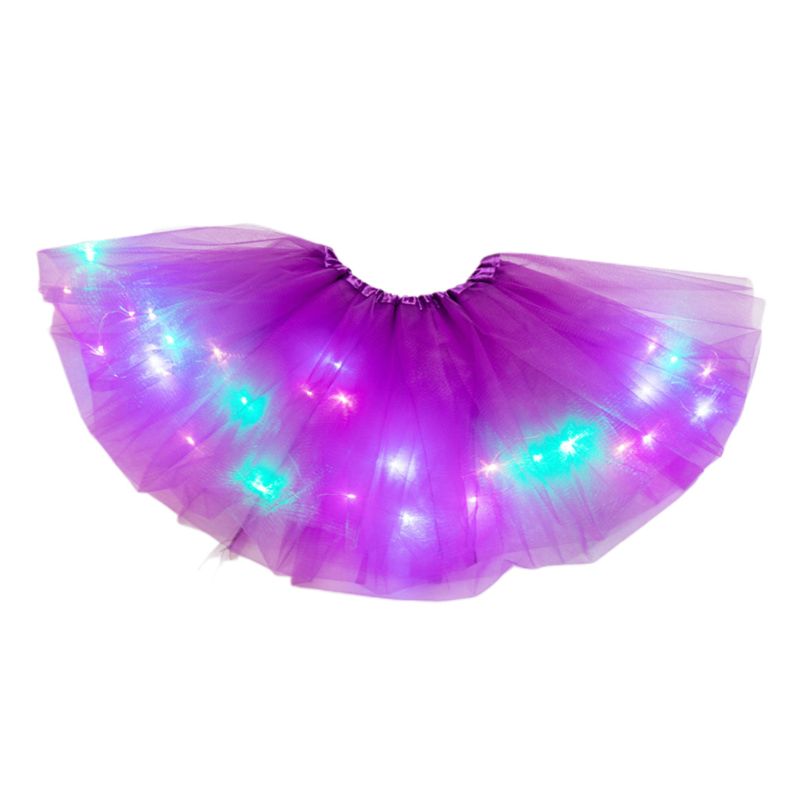 Kleine Meisjes Led Light Up Tutu Rok Neon Kleurrijke Lichtgevende Party Dance De Rok: Deep Purple