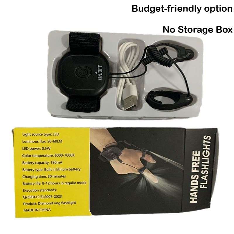 Beam Flexibility Finger Flashlight Rechargeable IP68 Waterproof Hands-Free Light for Repair, Outdoor Camping, Fishing, Long Life: Blue