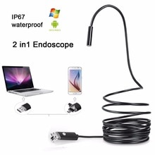 1m 2m USB Endoscoop Camera 7mm Lens Semi Stijve Buis Endoscoop Borescope Video Inspectie IP67 Waterdicht voor android PC