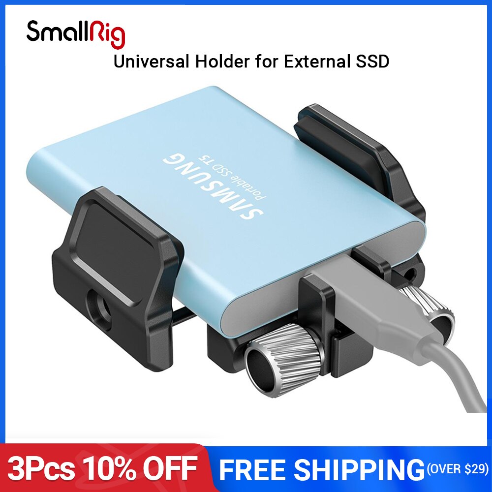 Smallrig Universele Houder Voor Externe Ssd Houder Klem Met Koude Schoen Voor Bmpcc 4K &amp; 6K Voor samsung T5 Ssd 2343