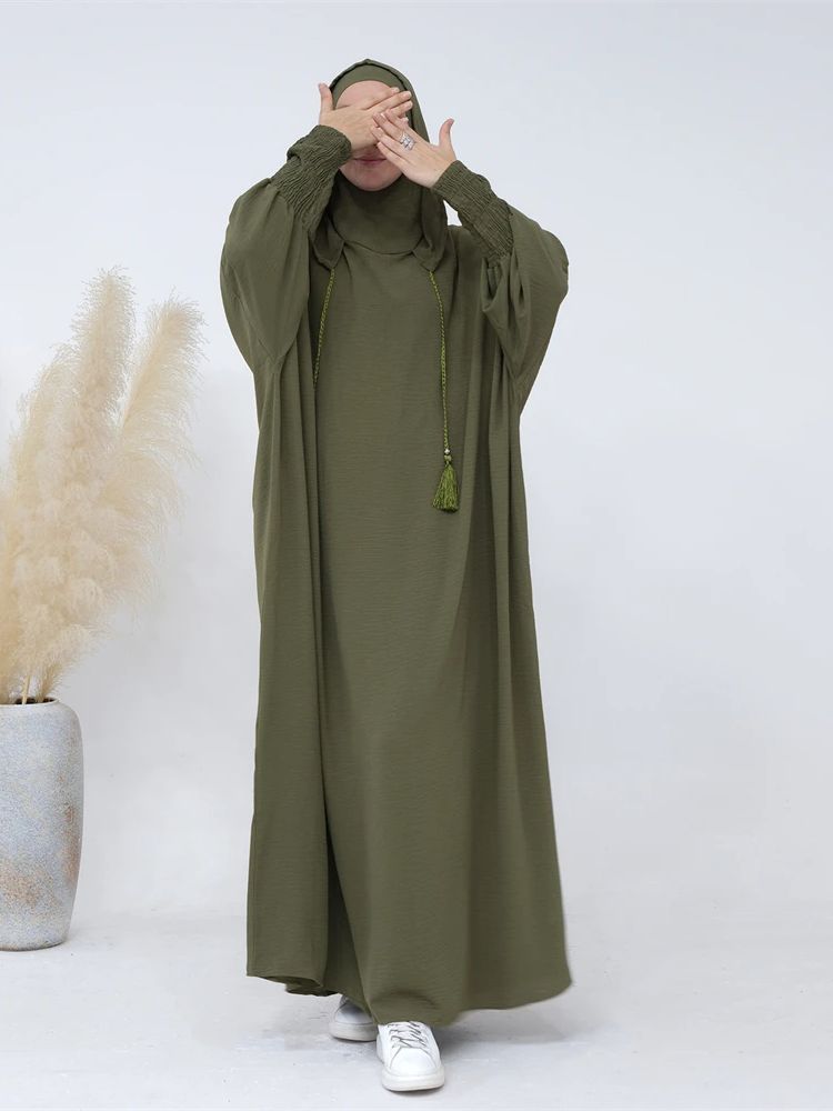 Ramadan Niqab Khimar Muslim Abaya Damen Dubai Turkey Islam Prayer Clothes Women Jilbab Modest Dress Kaftan Robe Femme Musulmane