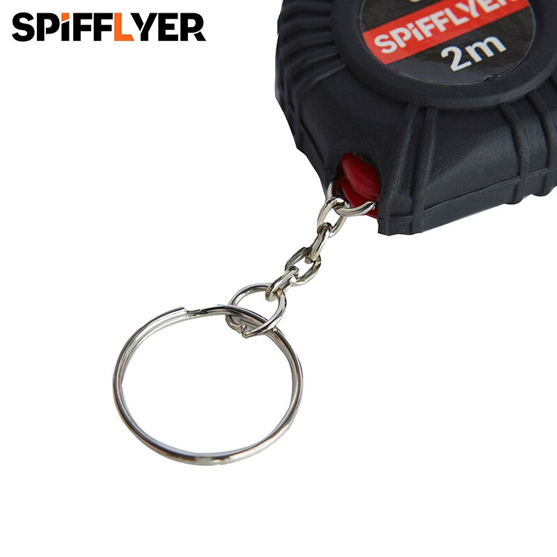 2m 6ft liten nyckelring måttband infällbar mini måttband nyckelring nyckelring ficka bärbar stål mått mätare