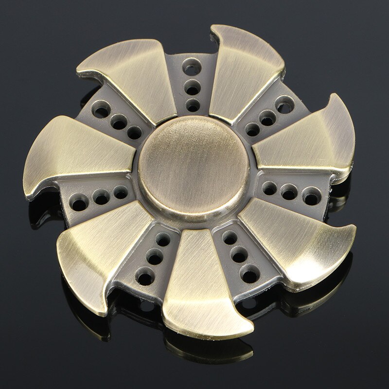 Multicolor circulaire Tri Hand Spinner Zinklegering ADHD Austim Leren Educatief Speelgoed Stabiele Lange Tijd Volwassen Nostalgie Cool: Bruin