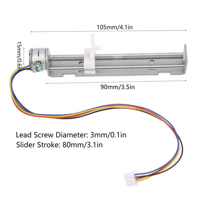 guia linear linear rails and bearings Stepper Motor Linear Stroke with Slider 80mm 2-Phase 4 Wire DIY Small