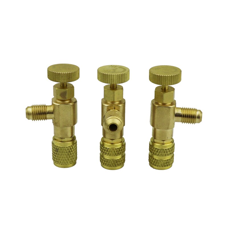 1 st vätska  r410 r22 kylverktyg adapter för luftkonditionering säkerhetsventil 1/4 " 5/16 " tum han-/hongänga slangventiler