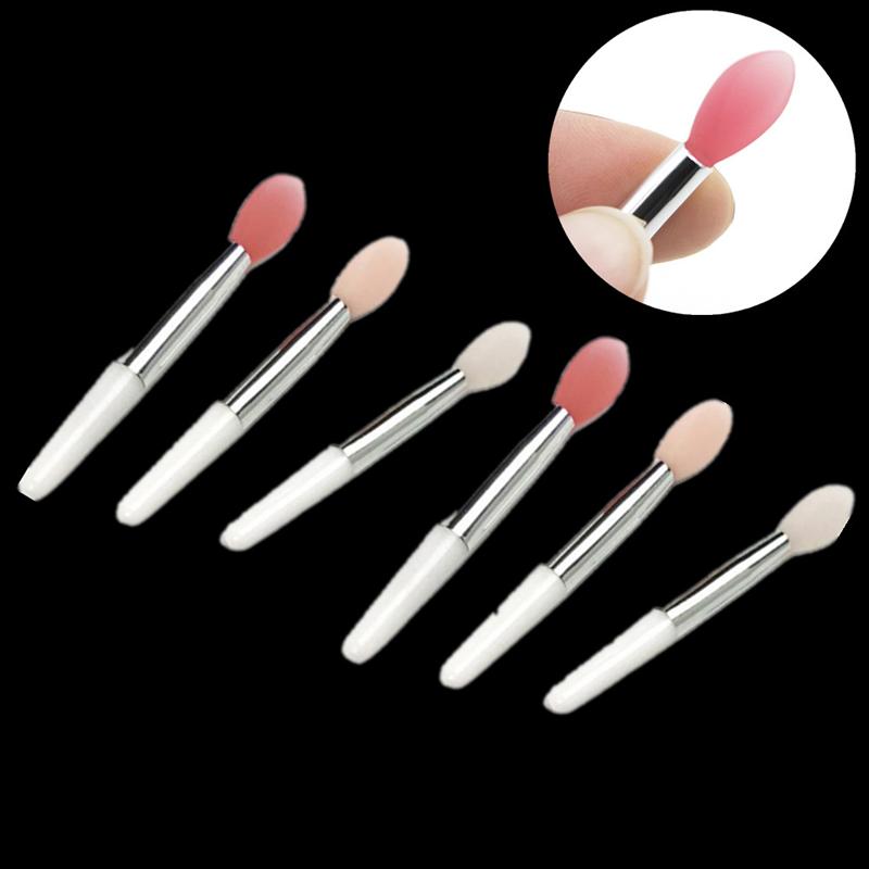 6Pcs Draagbare Enkele Kop Make-Up Kwasten Multifunctionele Siliconen Lip Borstels Make-Up Kwasten Cosmetische Tool