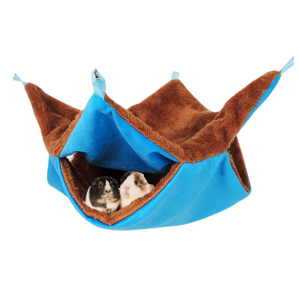 Hamaca cálida para hámster, cama colgante, casa de invierno, pequeño Animal, ardilla, cobaya, nido de algodón de felpa de doble capa, suministros para mascotas: 2 / S