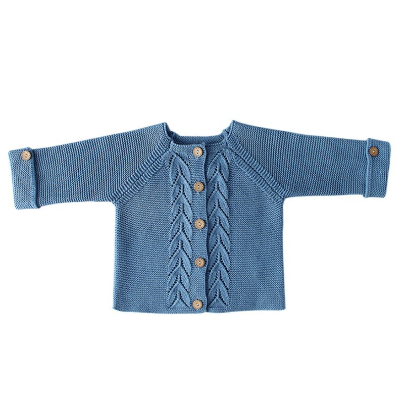 Kinderen gebreide jassen met knopen lente herfst baby meisjes jongens jas & jack baby comfortabele ademende winter babykleding