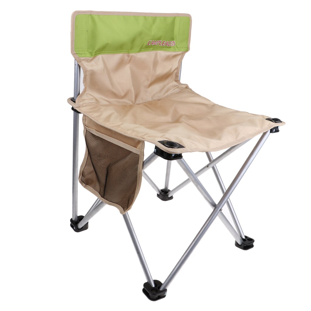 Vouwen Camping Quad Stoel Lichtgewicht Draagbare Picknick Vissen Zetel: Khaki