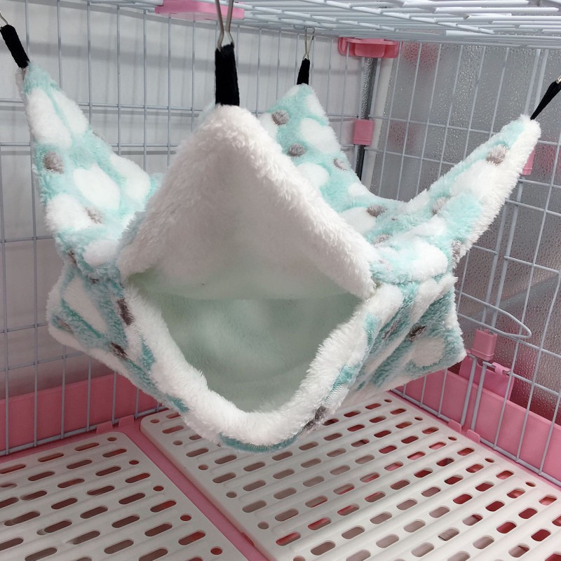 Dubbel Gelaagde Hamsterkooi Slaaphangmat Print Cavia Kleding Bed Knaagdier Hangmat Chinchilla Kooi Klein Huis