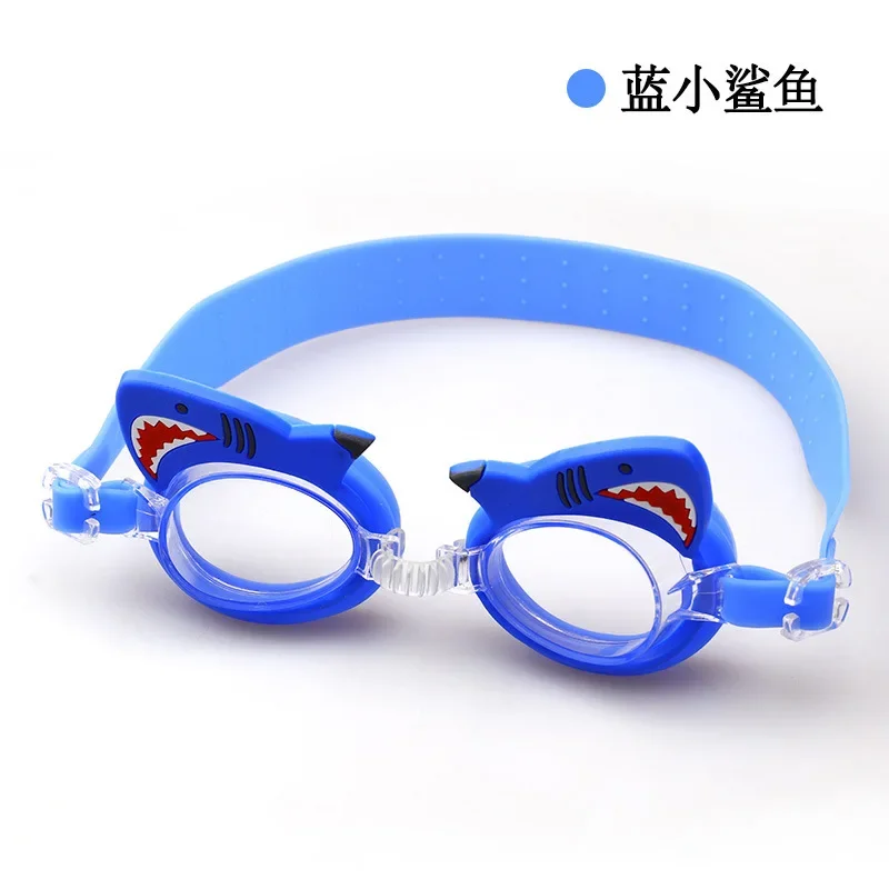 Lunettes de natation en silicone pour enfants, bandages souples réglables, élastiques et étanches, équipement de piscine pour filles, dessin animé mignon: GRIS