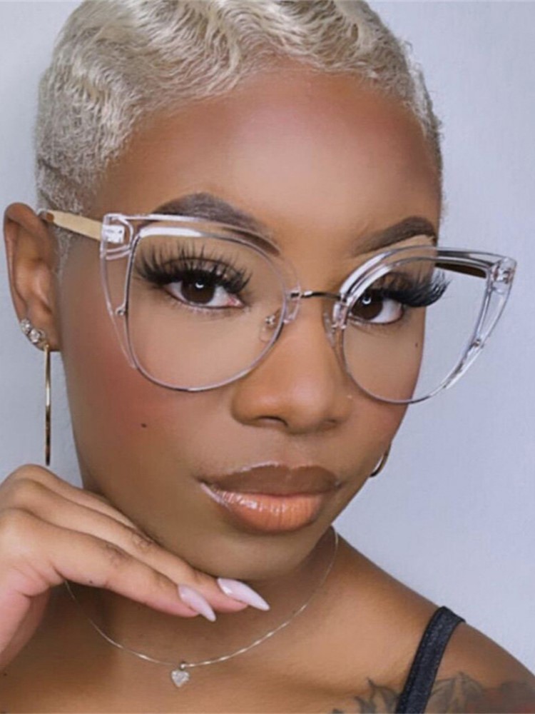 Gafas de medio Marco de ojo de gato de , montura de gran tamaño, antiluz azul, tendencia Retro, 2023, novedad de 2023