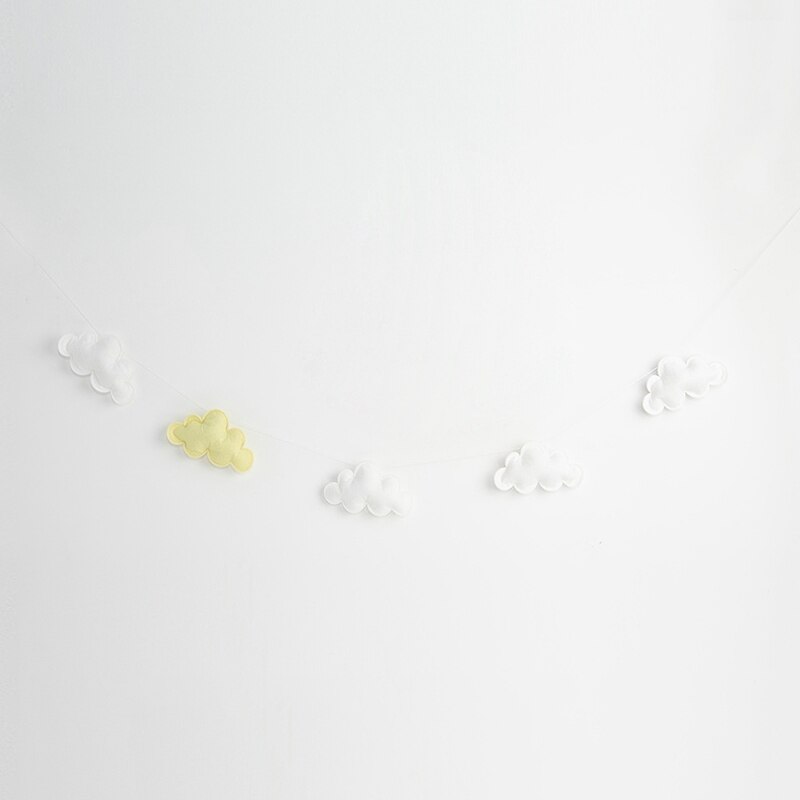 Nordic Style Kids Room Decor Cloud Shaped Home Ornaments String Decor Wall Hanging Ornaments Crib Tent Decor Photography Props: S1