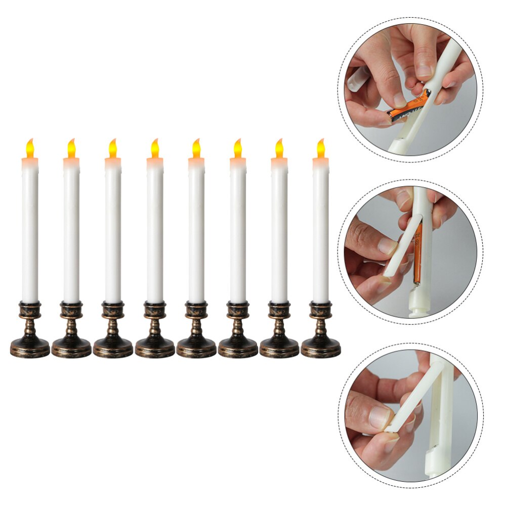 2pcs Electronic Candle Lamp LED Candle Light Church Flameless Candle Ornament