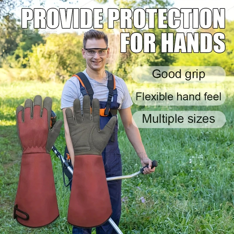 1 Paar lange Gartenhandschuhe, dornensichere Gartenhandschuhe, Rosenschnitt, Hof, atmungsaktive Arbeitshandschuhe zum Graben, Pflanzen, Beschneiden
