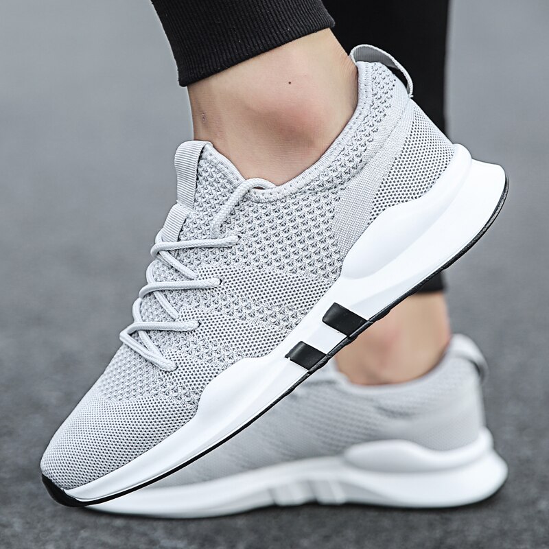 Hvide sneakers mænd tennissko billige slidstærke sportssko tenis masculino mesh åndbart jogging fitness fodtøj til mænd