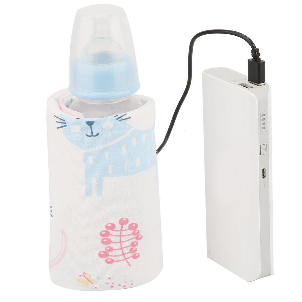 USB Flessenwarmer Draagbare Reizen Melk Warmer Baby Zuigfles Verwarmde Deksel Isolatie Thermostaat Voedsel Heater: A2