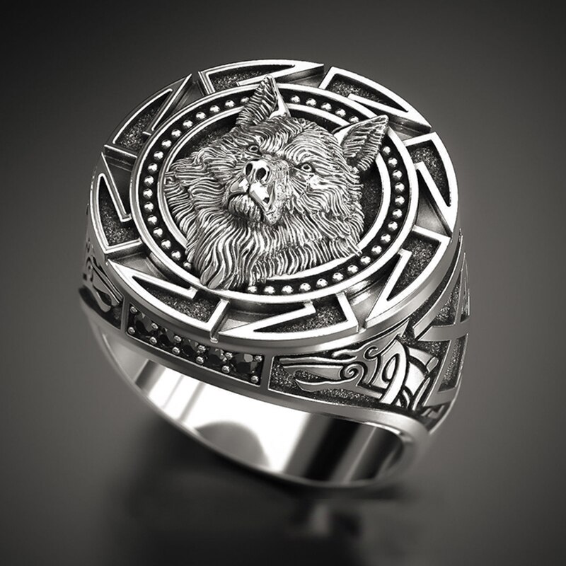 BTS Hip Hop Punk Style Retro Ancient Egypt Domineering Wolf Head Men&#39;s Stainless Steel Ring Size 7-12 Gothic Jewelry Cool Stuff: 11