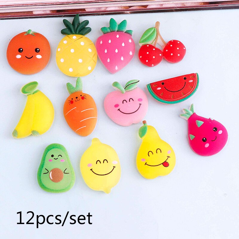 Flat Back Resin Scrapbook Mixed Style Cabochon Swirl Candy Paste DIY Material Resin Handicraft Accessories: Frosted fruit