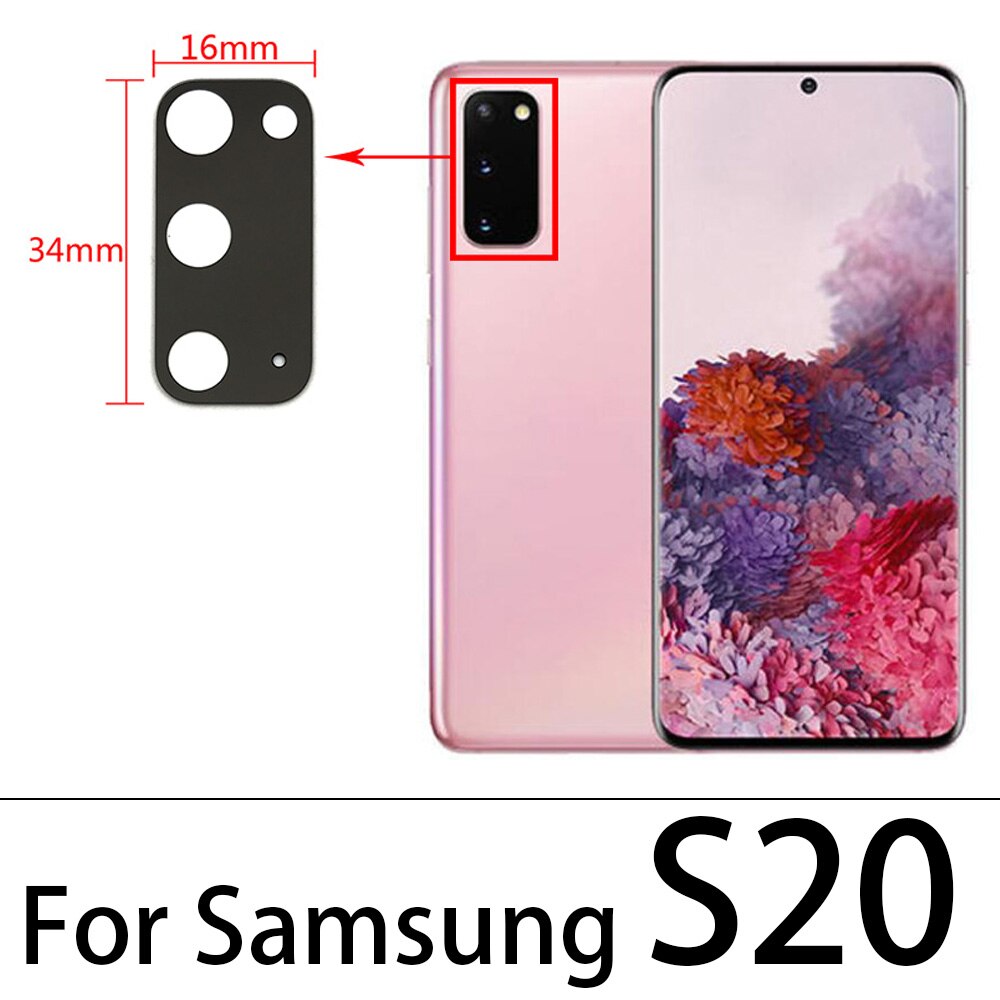 2pcs/lot Camera Glass Lens Back Rear Camera Glass Lens with Glue For Samsung S8 S9 Plus S10e S10 5G S20 Ultra Note 8 9 10 Lite: S20