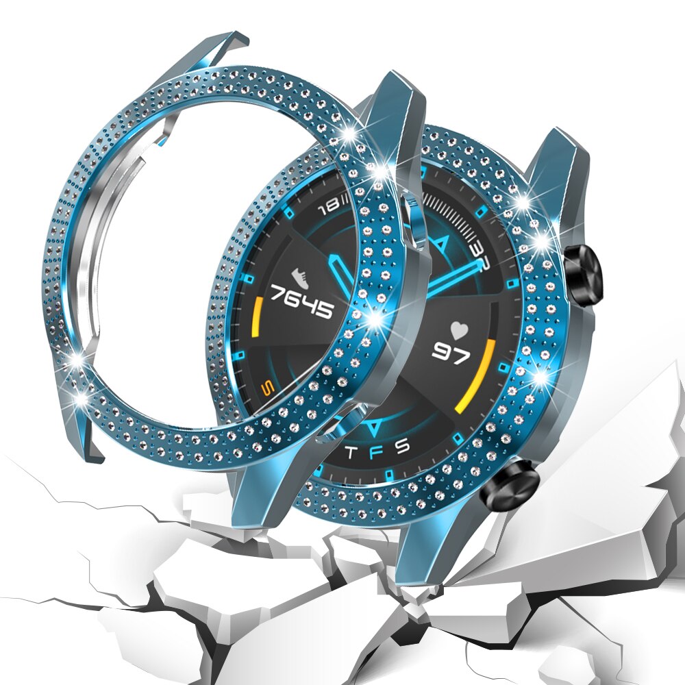 plating Silicone case For huawei watch GT 2E GT2E GT2 GT 2 46mm luxury screen protector smart band diamond coque fundas