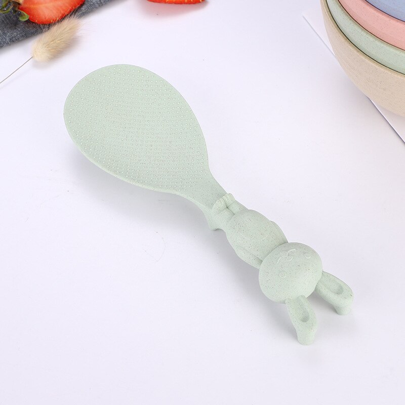 Wheat Straw Rabbit Spoon Can Stand Up Rabbit Rice Shovel Rice Cooker Rice Spoon Non-stick Rice Cartoon Rice Spoon: Grey