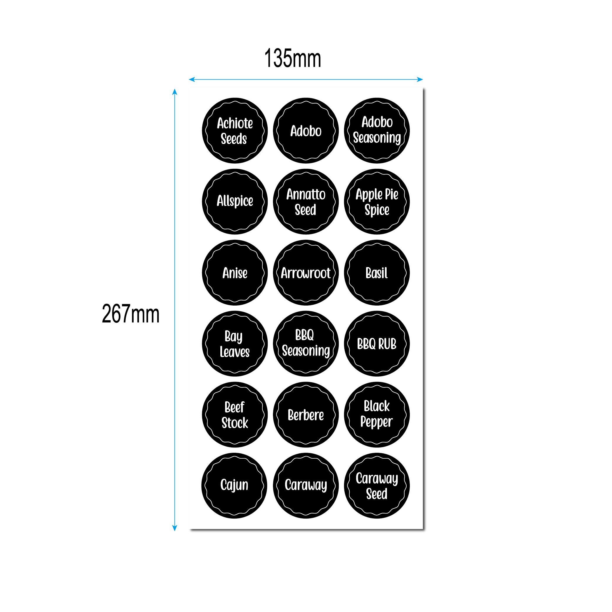 144pcs Kitchen Jar Stickers Self-Adhesive Labels Spice Labels Sticker Pantry Sticker Set Waterproof Stickers with Blank Labels