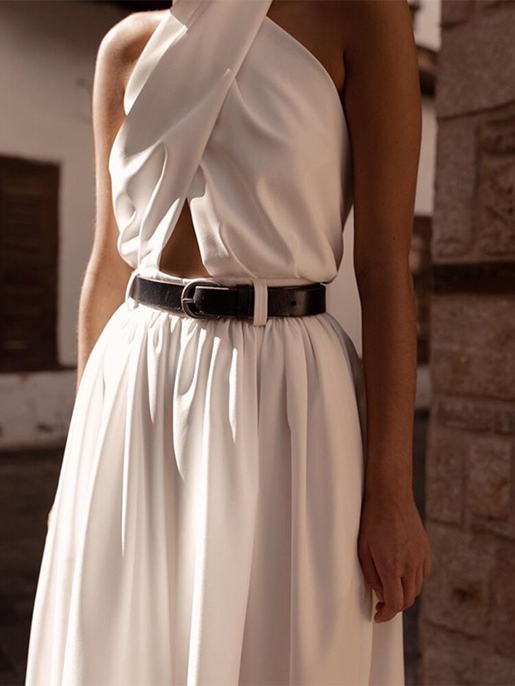 Cross Beach Dress White Backless Bikini Cover Up Women Tunic Long Beach Wear Bathing Suit Cover Ups Summer Sundress