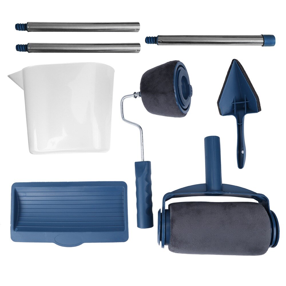 Kit de pincéis roletes de pintura multifuncionais, 8 espaços para pintura de parede de casa, escritório