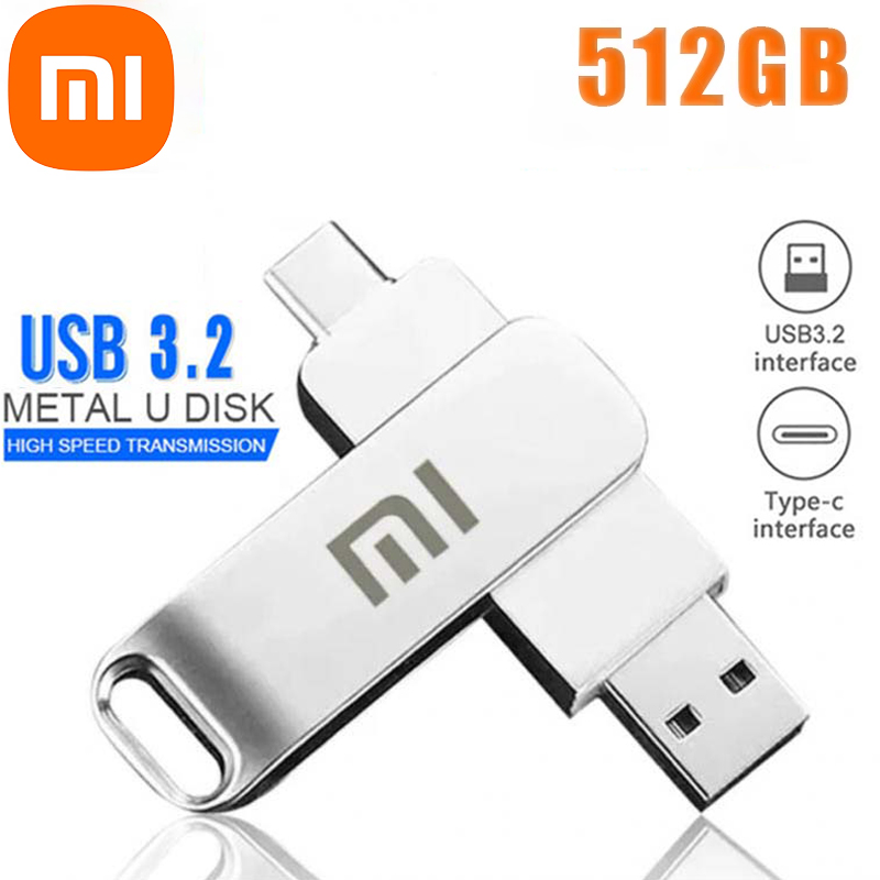 Xiaomi-Clé USB 3.2 en métal haute vitesse, clé USB étanche, clé USB de type C pour ordinateur, 16 To, 2 To, 512 Go: Option 4