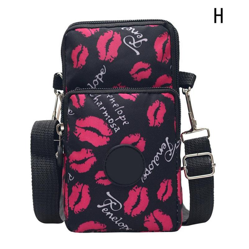 Women's Bag Korean Version of the Shoulder Bag Mobile Phone Bag Diagonal Across the Small Cloth Bag Sports Leisure Arm Bag: H