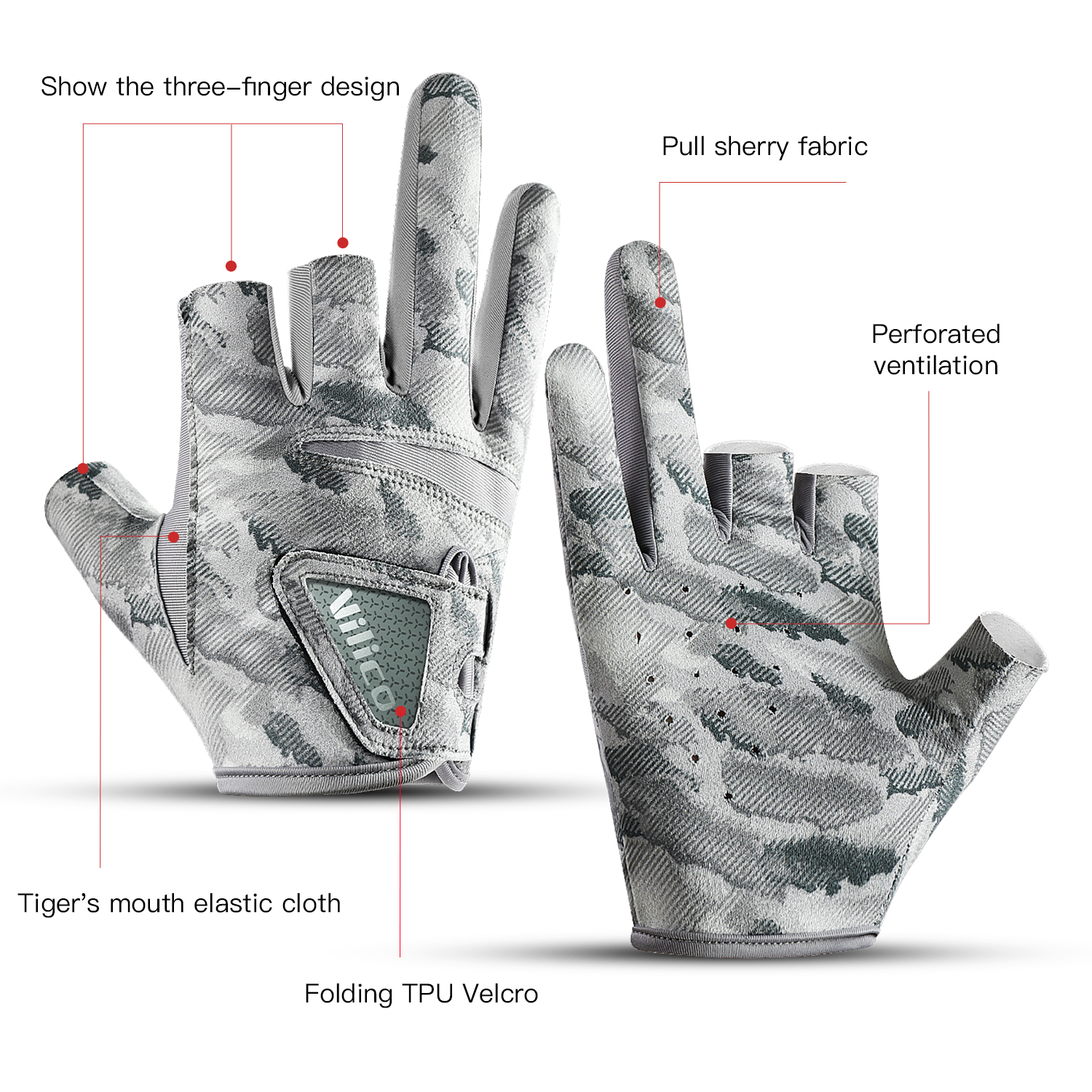 1 Pair Fishing Gloves for Men Summer Fishing Road Sub Sunscreen and Anti Slip Ice Silk Breathable Thin Three Finger Cut Gloves