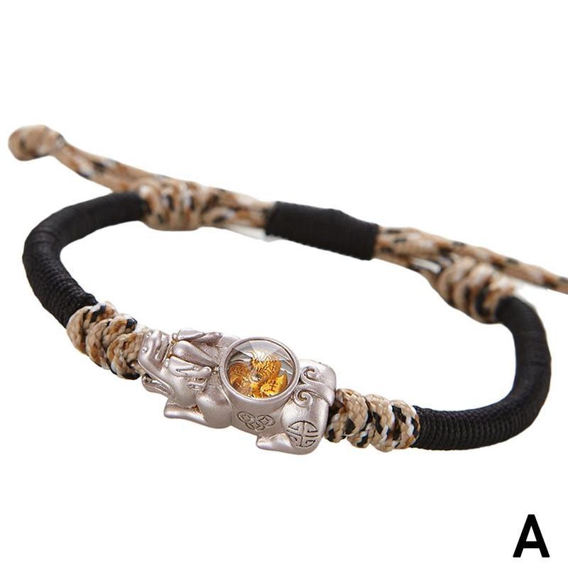 Hand Made Bixie Touw Chain Novel Goud Kleur Draaiende Windmolen Lucky Dappere Troepen Gevlochten Energie Armbanden Voor Mannen Vrouw Armbanden: A