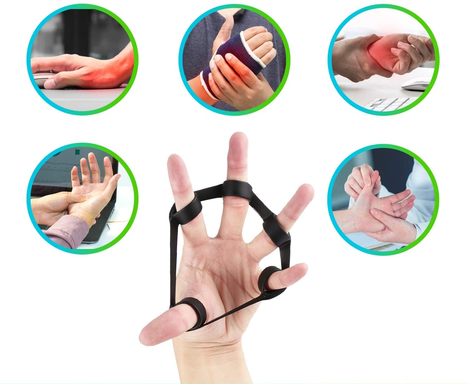 Pince à main en Silicone, extenseur de doigts, exercice de poignée de poignet, entraîneur de force, bandes de résistance, Fitness