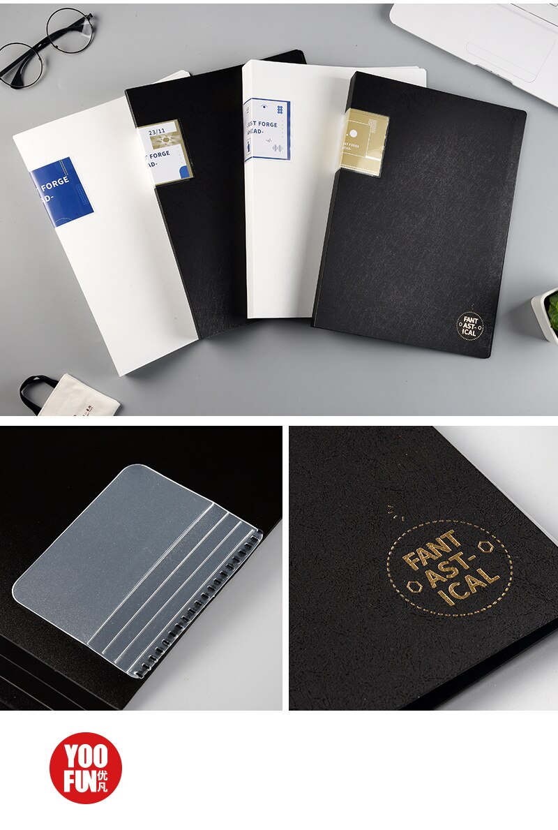 Carpeta A3 de 80 páginas de papelería coreana, libro de exposición de hojas sueltas retráctil de PP, conjunto multifuncional, colección de estudiantes: YF19-130 Fantastical