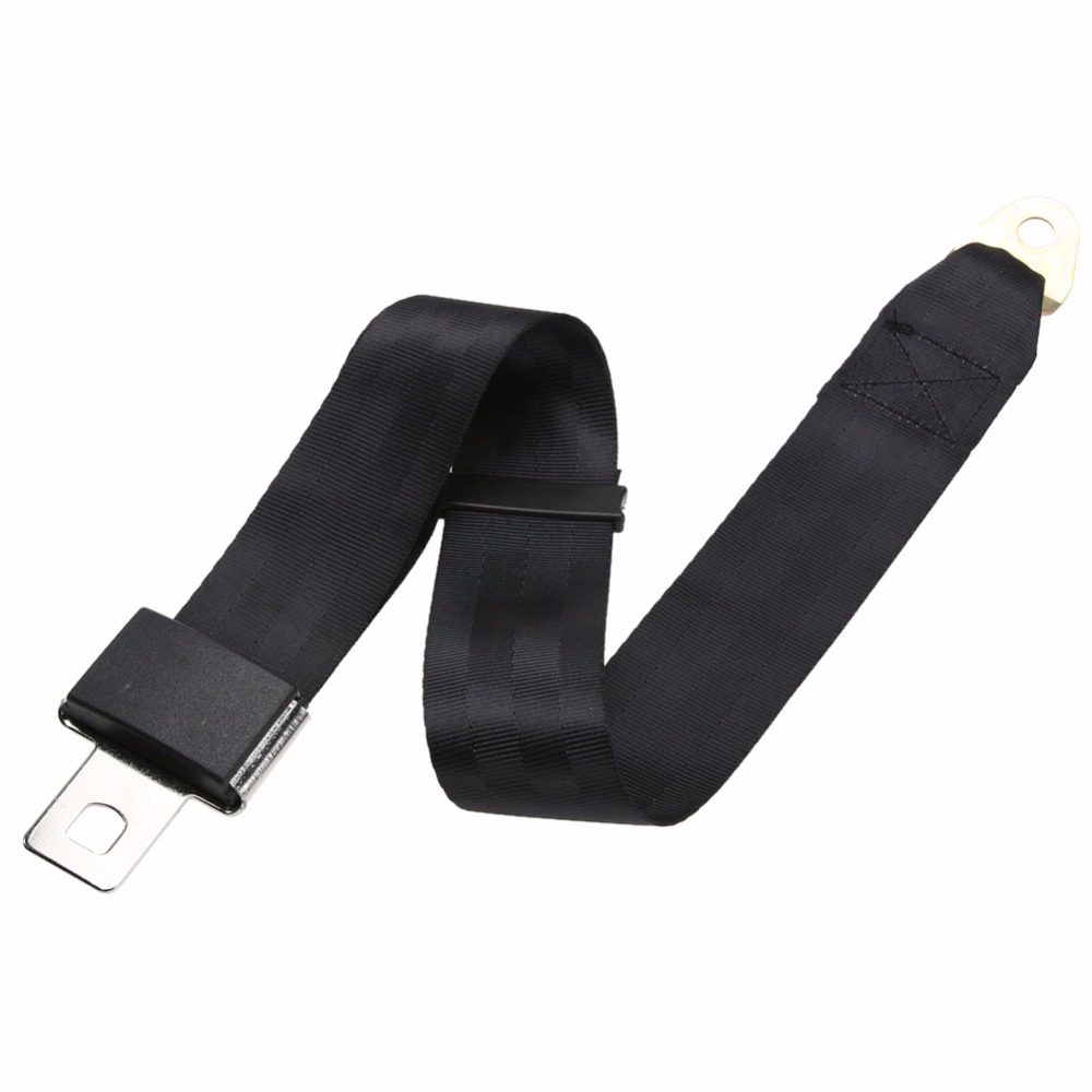 Universal 2 Point Seat Belt Adjustable Polyester Fabric Car Vehicle Truck Auto Lap Extension Extender Strap Safety Belts Black