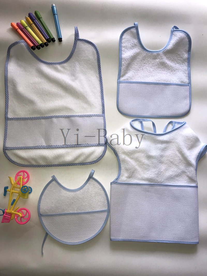 Kruissteek Slabbers waterdichte Baby speeksel handdoeken slabbers blauw 4 Stks/set YB170007