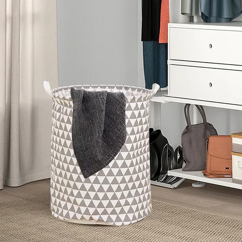 Organizer Canvas Laundry Basket Waterproof Large Capacity Laundry Hamper Dirty Clothes Storage Basket Toy Home Storage Bin 45x35