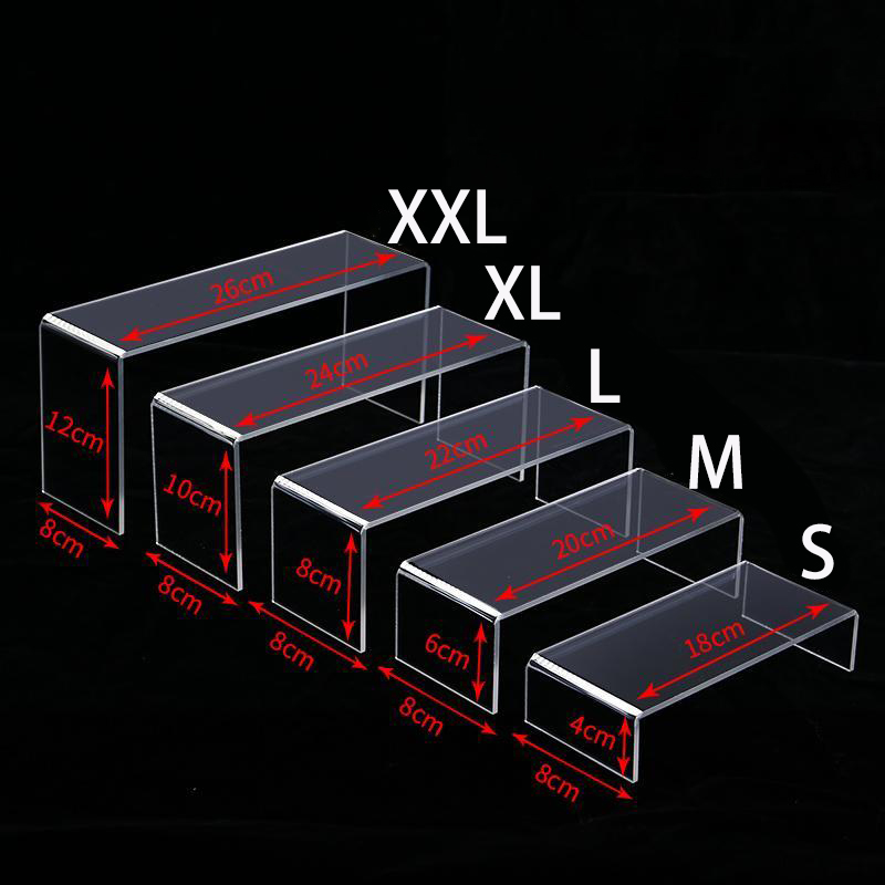 Estante organizador de juguetes, escaparate, estante de exhibición, estante de exhibición, soporte de mesa de postre, elevador acrílico transparente, soporte para zapatos, figura de joyería: YELLOW