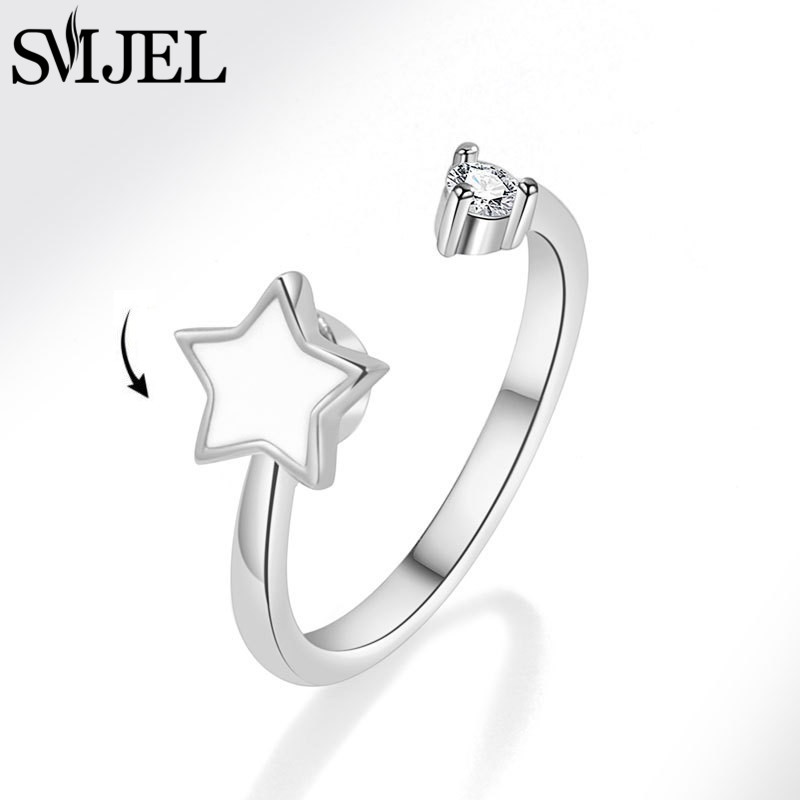 Sunflower Anxiety Ring Fidget Spinner Rings for Women Cute Butterfly Hummingbird Charms Finger Ring Anti Stress Rotate: Red