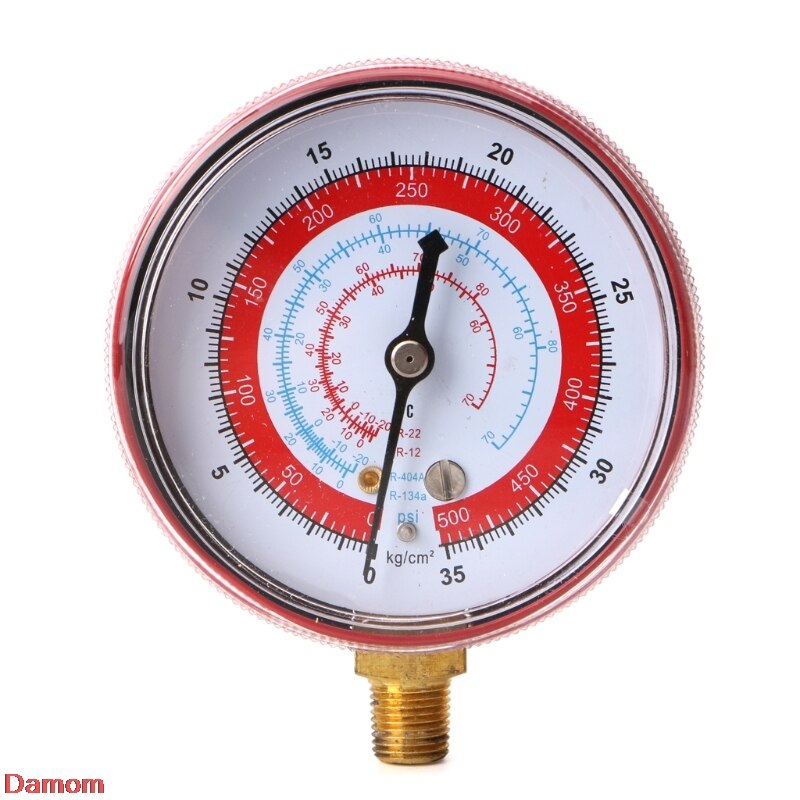 Red Air Conditioner R404/R134A/R22 Refrigerant High Pressure Gauge PSI KPA