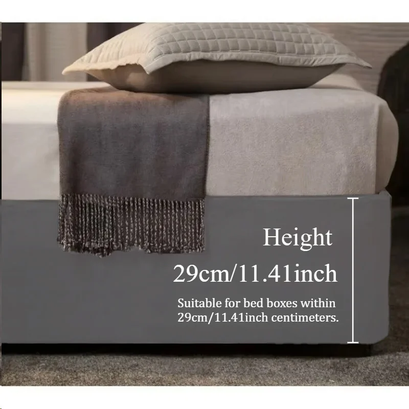 29cm Deep Base Wrap Valance Sheet Faux Suede Bed Base Covers Solid Color Soft Upholstery Easy Fit Old Bed Body Protection