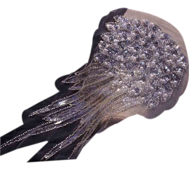 Hombreras con flecos de diamantes de imitación, joyería de hombro 3D, broche Retro para discoteca, accesorios de ropa, traje Punk