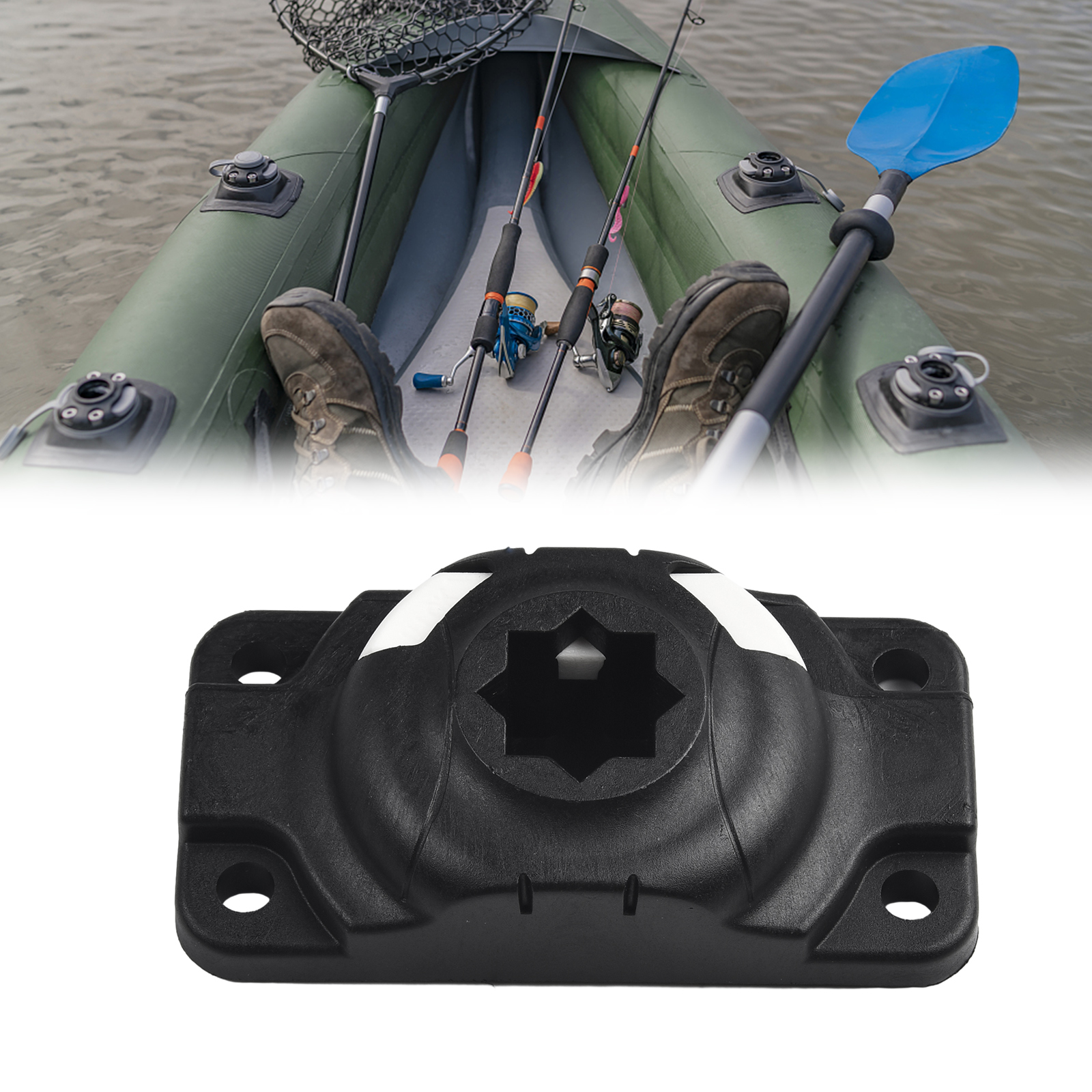Garden Indoor Office Rod Holder Mount Base Plastic Replacement With Screw 1 Set Black Accessories