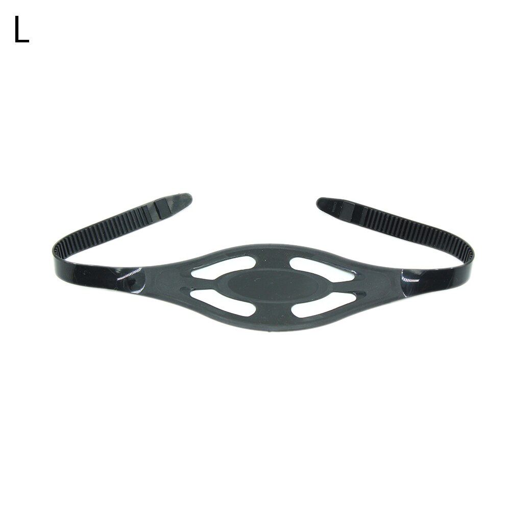! Correa de silicona para máscara de buceo, Protector de pelo para esnórquel, accesorios para deportes al aire libre: L Black